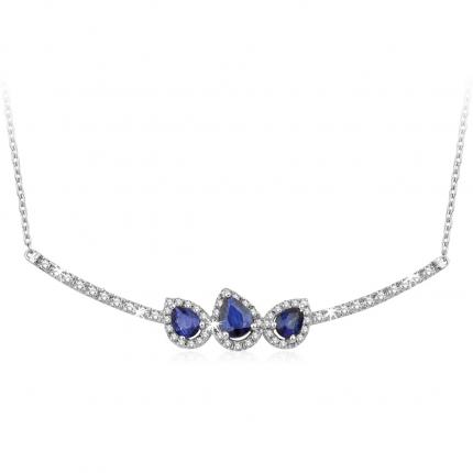 1.08 ct. Pırlanta Safir Kolye